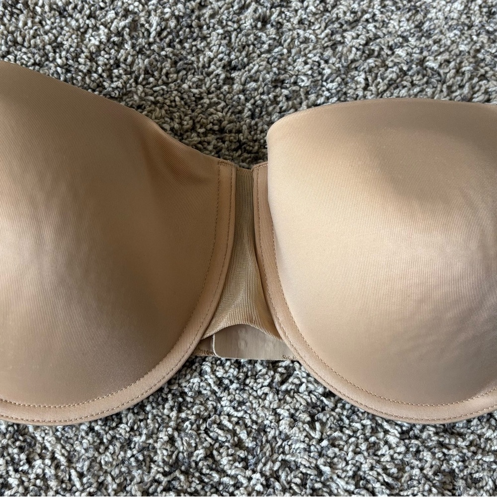 SPANX BRA-CHA-CHA STRAPLESS CONVERTIBLE UNDERWIRE BRA BEIGE SZ 36 D